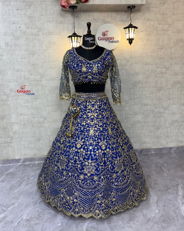 Premium Soft Net Lehenga Choli with Embroidery Sequins Work