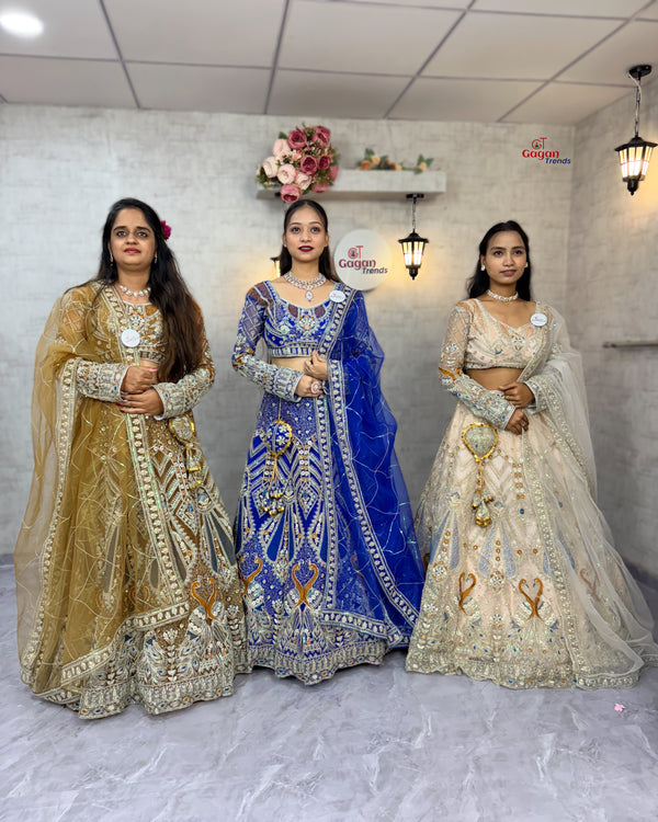 Premium Soft Net Lehenga Choli with Coding Sequins Work