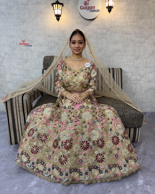 Premium Soft Net Lehenga Choli Set with Sequins Embroidery