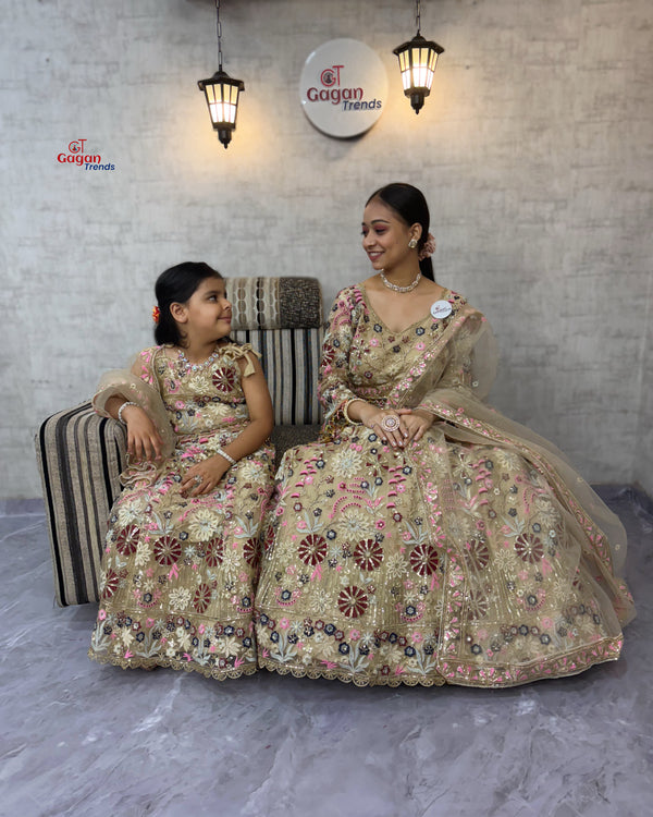 Mom & Daughter Matching Purple colour  Lehenga Choli Set