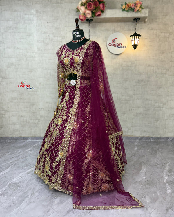 ✨ Premium Soft Net Lehenga Choli with Sequins Embroidery