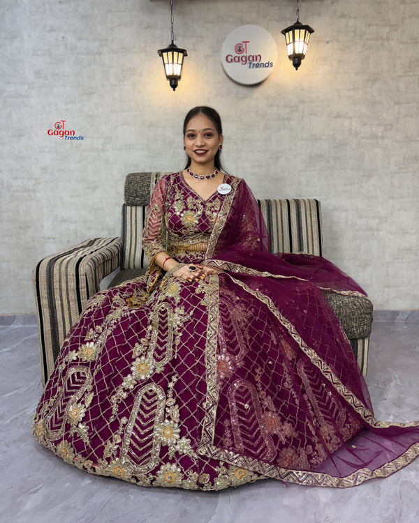 ✨ Premium Soft Net Lehenga Choli with Sequins Embroidery